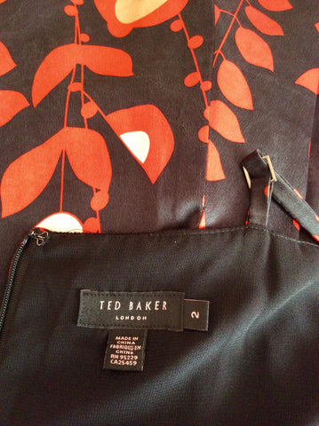 TED BAKER BLACK,ORANGE,GOLD & IVORY SILK DRESS SIZE 2 UK 10 - Whispers Dress Agency - Womens Dresses - 4