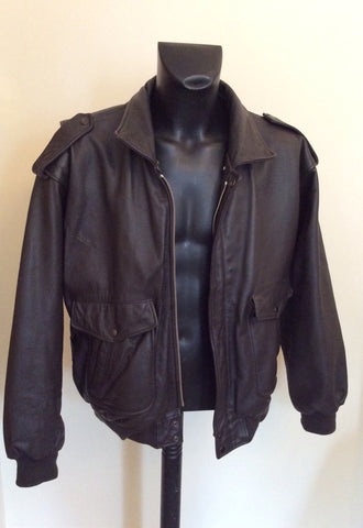 The Pilot Dark Brown Leather Pilot Jacket Size 54 UK 44" - Whispers Dress Agency - Mens Coats & Jackets - 2