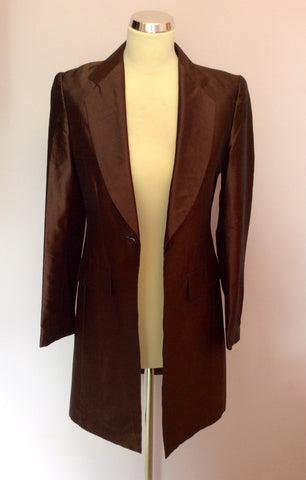 WHISTLES BROWN LONG JACKET & TROUSERS SUIT SIZE 8 - Whispers Dress Agency - Womens Suits & Tailoring - 3