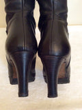 Kurt Geiger Black Leather Knee High Boots Size 3.5/36 - Whispers Dress Agency - Womens Boots - 6