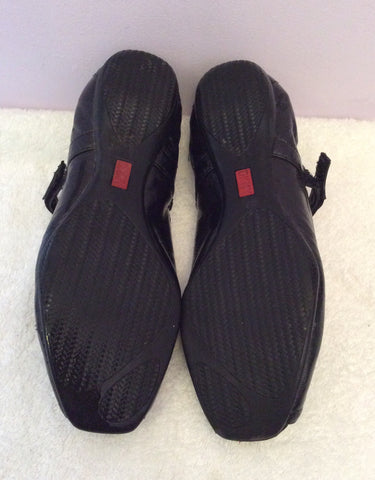 DKNY Black Peeptoe Velcro Strap Flat Shoes Size 5/38 - Whispers Dress Agency - Womens Flats - 3