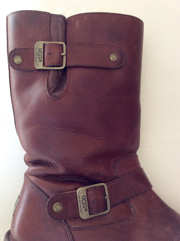 Ugg Kensington Brown Leather Boots Size 7.5/41 - Whispers Dress Agency - Sold - 4