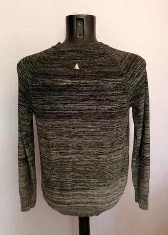 Musto Black & Grey Weave Cotton Crew Neck Jumper Size M - Whispers Dress Agency - Sold - 2
