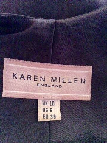 KAREN MILLEN BLACK EMBROIDERED & JEWEL TRIM LOW BACK COCKTAIL DRESS SIZE 10 - Whispers Dress Agency - Womens Dresses - 7