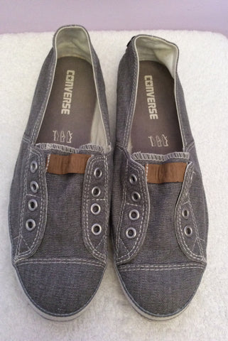 Brand New Converse All Star Grey Canvas Plimsols Size 7/41 - Whispers Dress Agency - Womens Trainers & Plimsolls - 1