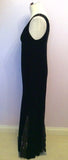 Austin Reed Black Velvet Long Evening Dress Size 14 - Whispers Dress Agency - Sold - 3