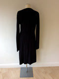 MARELLA BLACK STRETCH JERSEY V NECK DRESS SIZE XL - Whispers Dress Agency - Sold - 4