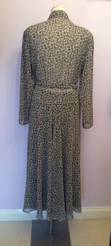 Vintage Jaeger Black & Ivory Floral Wrap Around Blouse & Calf Length Skirt Size12/14 - Whispers Dress Agency - Womens Vintage - 5