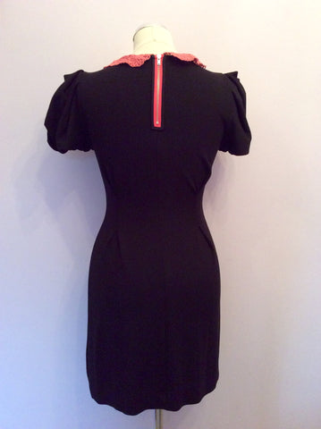 Monsoon Fusion Black & Pink Lace Collar Dress Size 8 - Whispers Dress Agency - Sold - 4