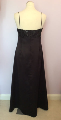 Gina Bacconi Black Sequinned Top Evening Dress Size 16 - Whispers Dress Agency - Womens Dresses - 3