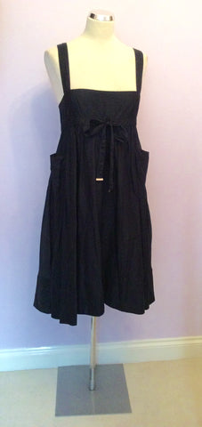 Burberry Black Cotton Summer Dress Size 10 - Whispers Dress Agency - Sold - 1