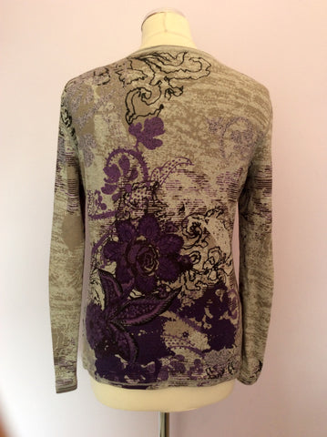Marc Aurel Grey, Purple, Black & White Print Top Size 40 UK 12 - Whispers Dress Agency - Sold - 2
