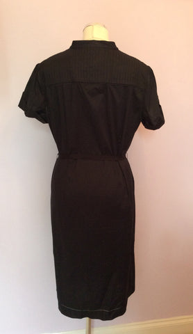 Betty Jackson Black Cotton Shirt Dress Size 16 - Whispers Dress Agency - Sold - 4
