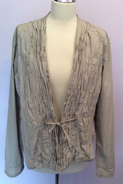 Sandwich Beige Pleated Front Cotton Jacket Size 42 UK 14 - Whispers Dress Agency - Womens Coats & Jackets - 1