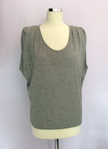 Whistles Light Grey Pleated Shoulder Top Size 6 - Whispers Dress Agency - Sold - 1
