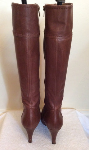 Staccato Brown Leather Knee High Boots Size 6/39 - Whispers Dress Agency - Sold - 4