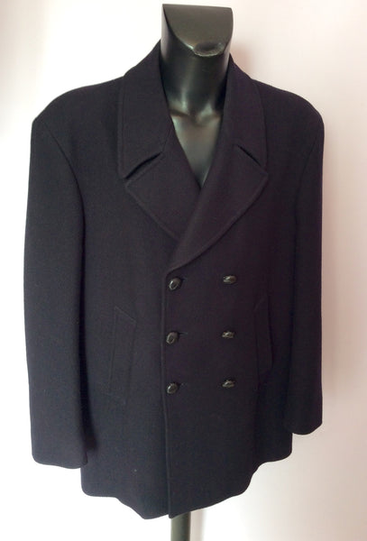 Crombie Black Pure New Wool Short Coat Size L - Whispers Dress Agency - Sold - 1