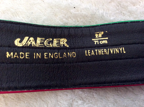 Vintage Jaeger Pink, Green & Black 2.5 Inch Leather Belt Size 28" - Whispers Dress Agency - Sold - 2