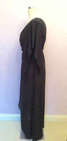 Brand New Pink Boom Black One Shoulder Evening Dress Size L UK 10/12 - Whispers Dress Agency - Womens Dresses - 3