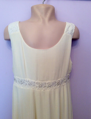 Monsoon Ivory Pleated Party Dress Age 12-13 Years - Whispers Dress Agency - Sold - 2