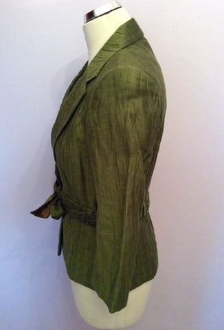 Kaliko Green Linen Blend Trouser Suit Size 10 - Whispers Dress Agency - Womens Suits & Tailoring - 3