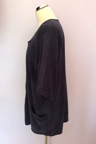 Jacqueline Beverley Blue Linen & Cotton Jacket Size XL - Whispers Dress Agency - Womens Coats & Jackets - 2