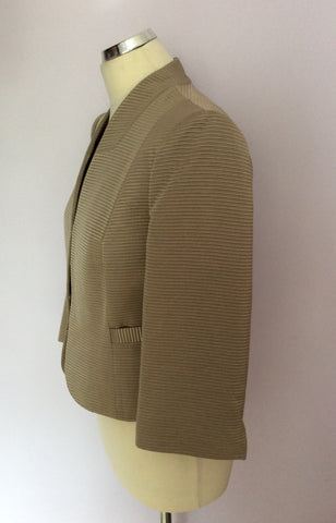 PHASE EIGHT MINK RIBBED BOX JACKET SIZE 14 - Whispers Dress Agency - Womens Coats & Jackets - 2