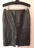 UNITED COLOURS OF BENETTON BLACK LEATHER PENCIL SKIRT SIZE 40 UK 8/10 - Whispers Dress Agency - Womens Skirts - 2