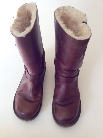 Ugg Kensington Brown Leather Boots Size 7.5/41 - Whispers Dress Agency - Sold - 1