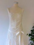 Beautiful Ivory Embroidered & Beaded Lace Wedding Dress With Train Size UK 6/8 - Whispers Dress Agency - Womens Dresses - 3