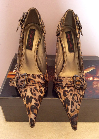 Brand New Sergio Todzi Brown Leopard Print Heels Size 3/36 - Whispers Dress Agency - Sold - 2