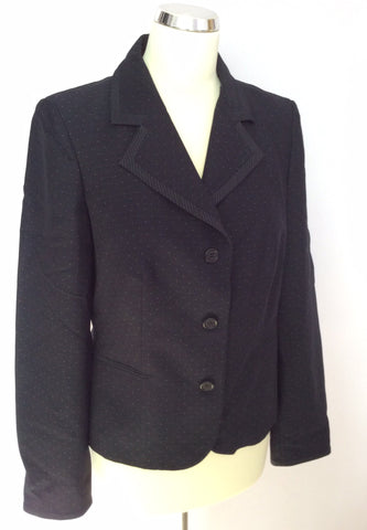 LK BENNETT DARK BLUE SPOT SKIRT SUIT SIZE 10/14 - Whispers Dress Agency - Womens Suits & Tailoring - 2