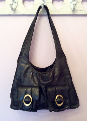 Island Black Leather Shoulder Bag - Whispers Dress Agency - Shoulder Bags - 1