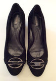 Geox Respira Black Suede Wedge Heels Size 6.5/39.5 - Whispers Dress Agency - Sold - 2