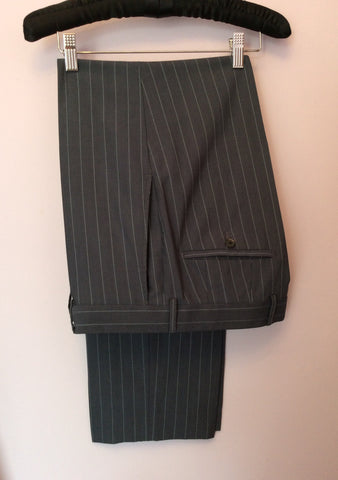 Hugo Boss Grey Pinstripe Wool Suit Size 38R /36W - Whispers Dress Agency - Mens Suits & Tailoring - 6