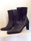 Hush Puppies Black Leather Ankle Boots Size 7/40 - Whispers Dress Agency - Womens Boots - 2