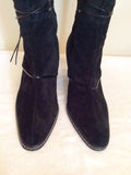 Shoe Co Black Suede Tie Detail Trim Size 6/39 - Whispers Dress Agency - Womens Boots - 4