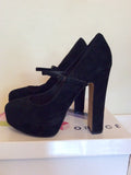Office Black Suede Mary Jane Platform Heels Size 7/40 - Whispers Dress Agency - Womens Heels - 4