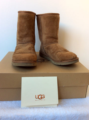 UGG TAN BROWN SHEEPSKIN CLASSIC SHORT BOOTS SIZE 6/39 - Whispers Dress Agency - Sold - 1