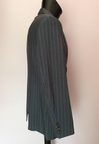 Hugo Boss Grey Pinstripe Wool Suit Size 38R /36W - Whispers Dress Agency - Mens Suits & Tailoring - 3