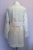 Jaeger White Cotton Zip & Popper Fasten Jacket Size L - Whispers Dress Agency - Womens Coats & Jackets - 4