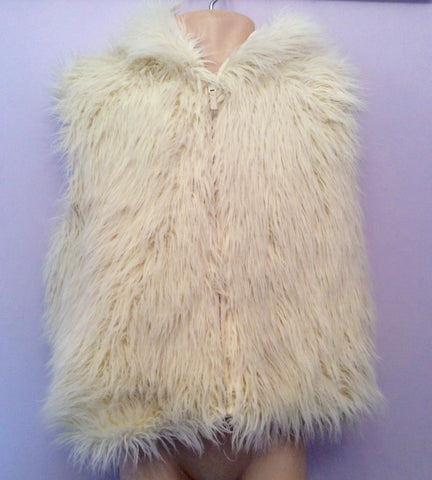 Monsoon Winter White Faux Fur Gilet Age 8-10 Yrs - Whispers Dress Agency - Girls Coats & Jackets - 1