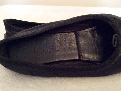 Chanel Black & White Cambon Ballet Flats Size 5/38 - Whispers Dress Agency - Sold - 5