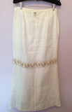 Brand New Birger Et Mikkelsen White Long Embroidered & Sequin Trim Skirt Size 36 UK 8 - Whispers Dress Agency - Womens Skirts - 3