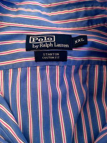 Ralph Lauren Polo Blue, Pink & White Stripe Shirt Size XXL - Whispers Dress Agency - Sold - 2