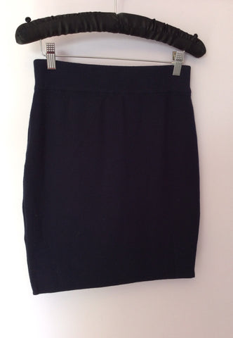Vintage United Colours Of Benetton Dark Blue Knit Cotton Skirt Size M - Whispers Dress Agency - Sold