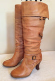 Topshop Caramel Leather Buckle Strap Trim Boots Size 3.5/36 - Whispers Dress Agency - Womens Boots - 2