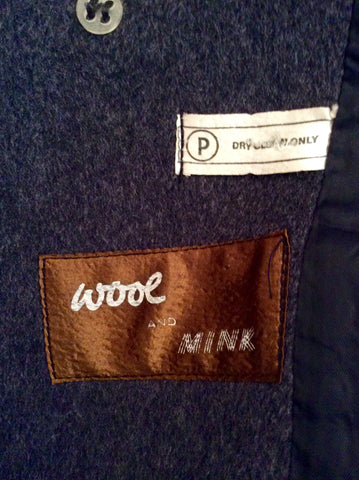 Jaeger Grey Wool & Mink Knee Length Coat Size 46" UK L - Whispers Dress Agency - Mens Coats & Jackets - 4