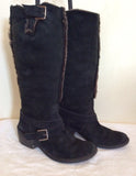 Bronx Black Suede Faux Fur Lined Boots Size 5/38 - Whispers Dress Agency - Sold - 1