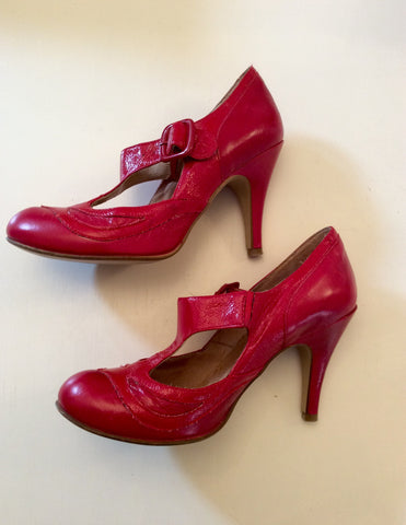 Faith Red Leather Mary Jane Heels Size 5/38 - Whispers Dress Agency - Sold - 3